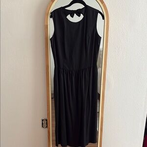 Linen blend vintage Black cutout dress.